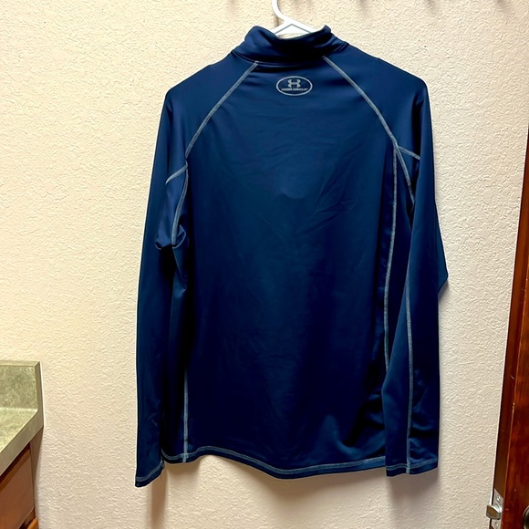 Mens navy under armour cold gear 3/4 zip - Picture 2 of 4